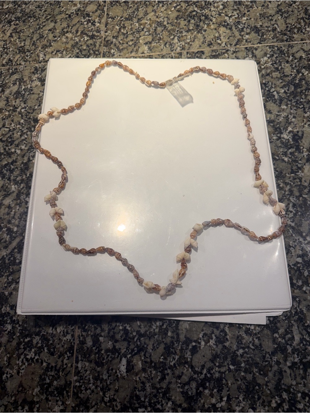 Shell Bead Twist Necklace - Natural Pink and Cream